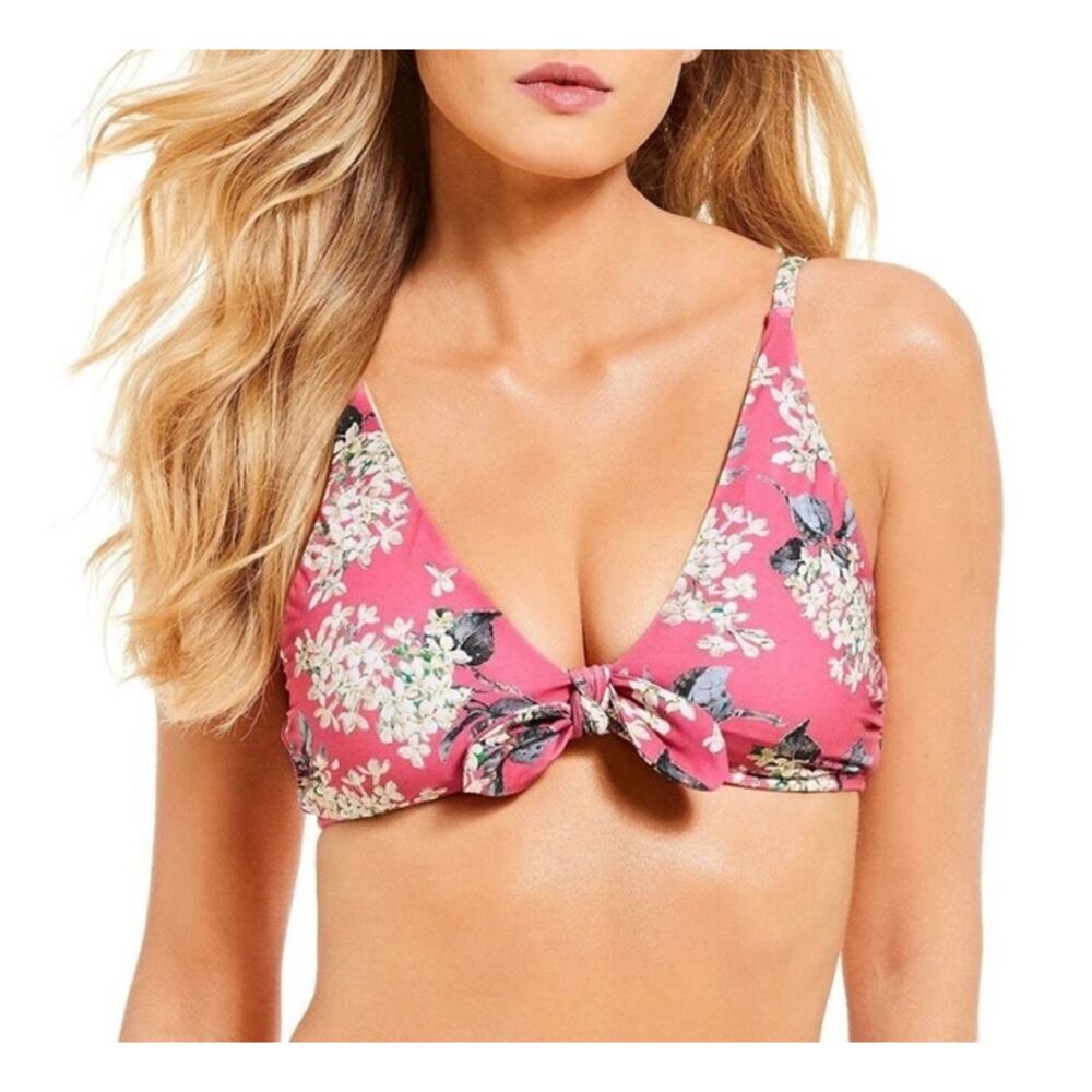 Antonio Melani Liberty Fabrics NWT Fuchsia Pink Floral Knot Triangle Bikini Top